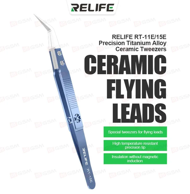 Пинцет изогнутый Relife RT-15E (Керамический) фото в интернет-магазине 05gsm.ru