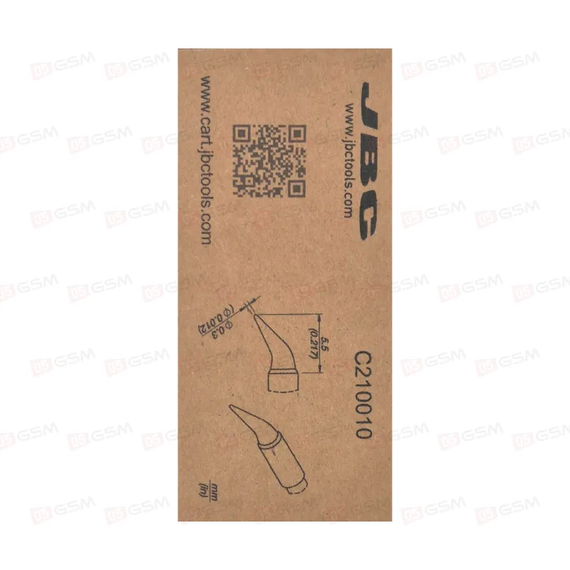 Жало паяльное JBC C210-010 (Изогнутое коническое; 5.5x0.3 мм) фото в интернет-магазине 05gsm.ru