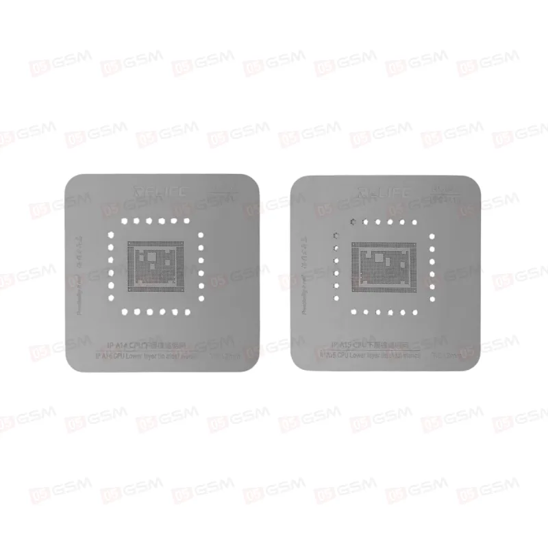 Набор трафаретов для BGA микросхем с держателями Relife RL-601MA (CPU A8-A18 Pro) фото в интернет-магазине 05gsm.ru
