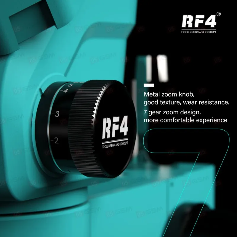 Микроскоп тринокулярный RF4 RF-6555PRO MAX с подсветкой (6.5-55X; бирюзовый) фото в интернет-магазине 05gsm.ru