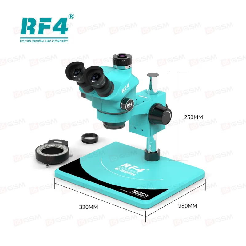 Микроскоп тринокулярный RF4 RF-7050PRO с подсветкой (7-50X; бирюзовый) фото в интернет-магазине 05gsm.ru