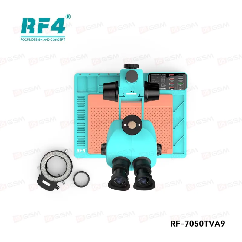 Микроскоп тринокулярный RF4 RF-7050TVA9 с подсветкой (7-50X; бирюзовый) фото в интернет-магазине 05gsm.ru