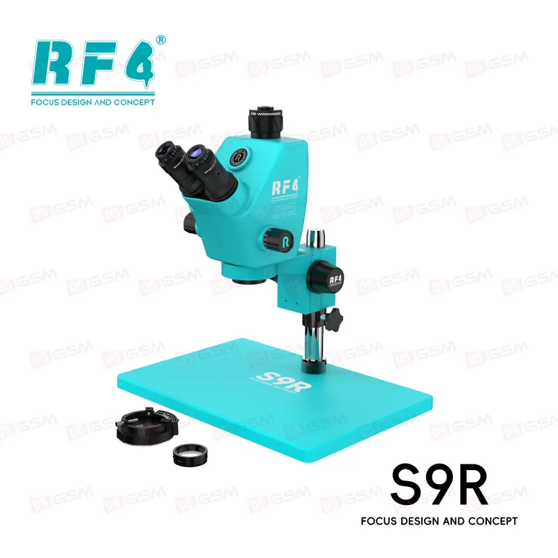 Микроскоп тринокулярный RF4 S9R с подсветкой (7-74X; бирюзовый) фото в интернет-магазине 05gsm.ru