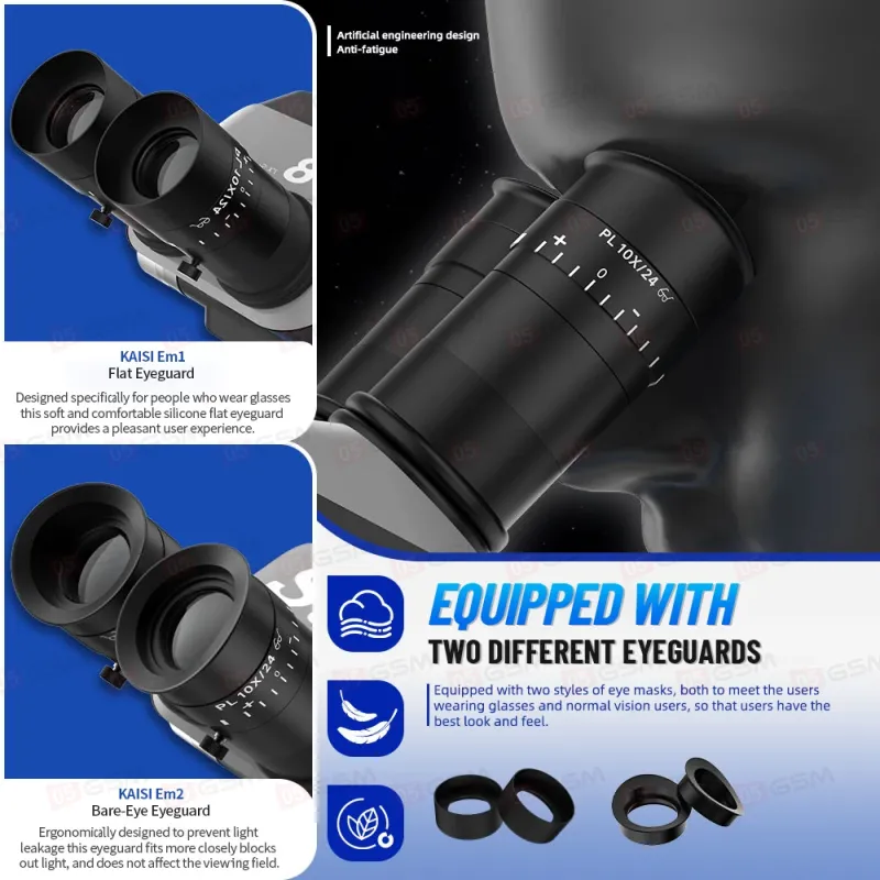 Микроскоп тринокулярный Kaisi S8 (6.5-52X; черный) фото в интернет-магазине 05gsm.ru