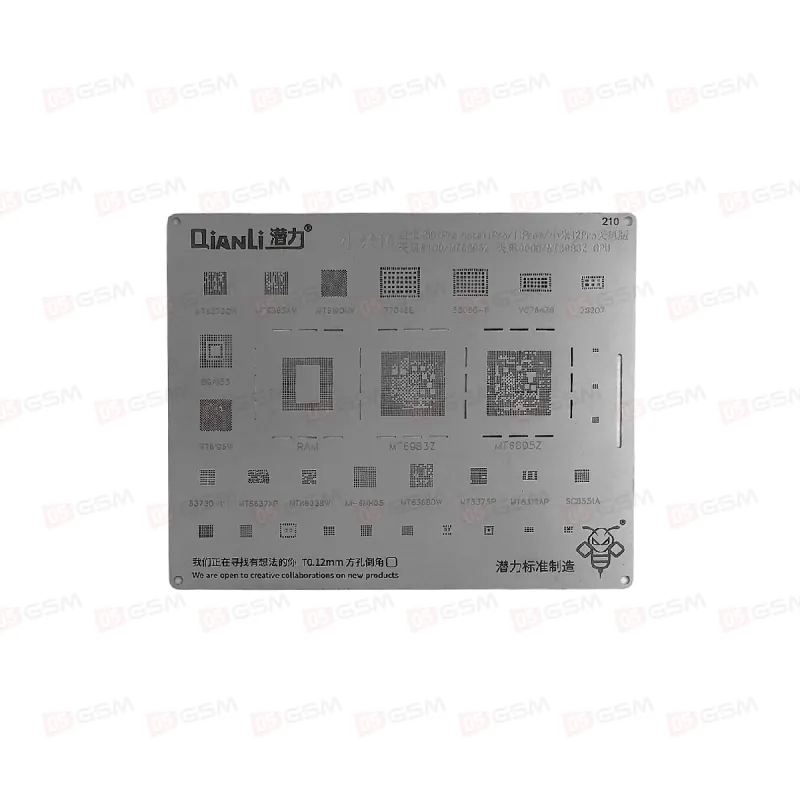 Трафарет для BGA микросхем Qianli Xiaomi 16 K50/Note 11 Pro/12pro фото в интернет-магазине 05gsm.ru