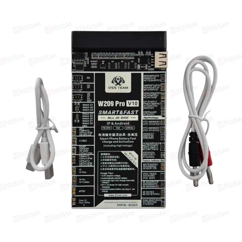 Плата для теста и подзарядки аккумулятора OssTeam W209PRO V10 (iPhone 6-16PM/Android) фото в интернет-магазине 05gsm.ru