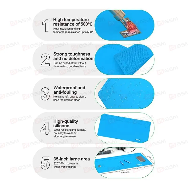 Монтажный коврик Relife RL-004DQ (Износостойкий; термостойкость до 500°C; 820x370 мм) фото в интернет-магазине 05gsm.ru
