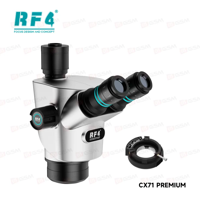 Микроскоп тринокулярный RF4 CX71P Premium без стола и штатива (6.5-65X; серый) фото в интернет-магазине 05gsm.ru