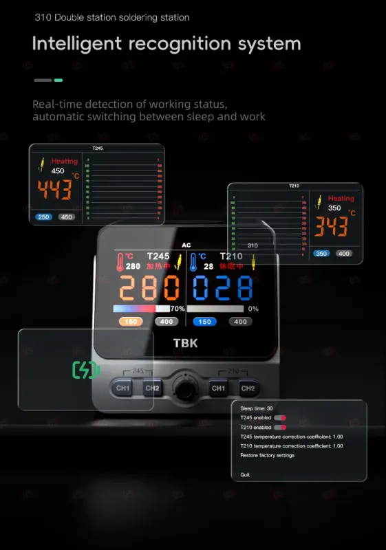 Паяльная станция TBK 310 (Ручка 210+245) фото в интернет-магазине 05gsm.ru