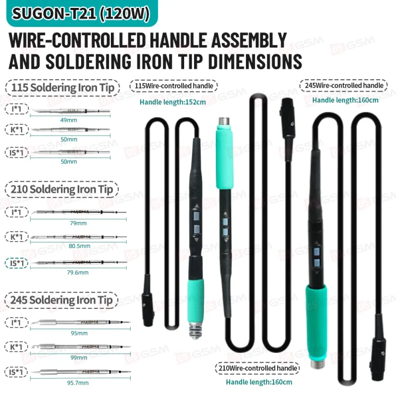 Паяльная станция Sugon T21 (Ручки 210+245 и 6 жал) фото в интернет-магазине 05gsm.ru