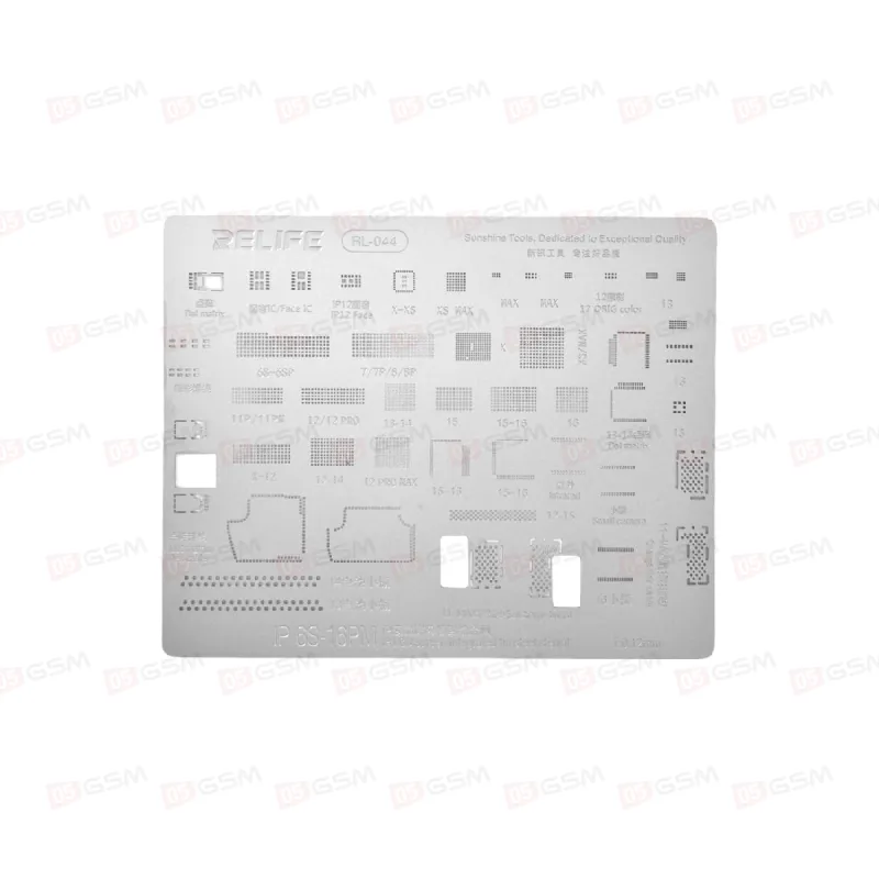 Трафарет для BGA на LCD RELIFE RL-044 iPhone 6S - 16 Pro Max фото в интернет-магазине 05gsm.ru