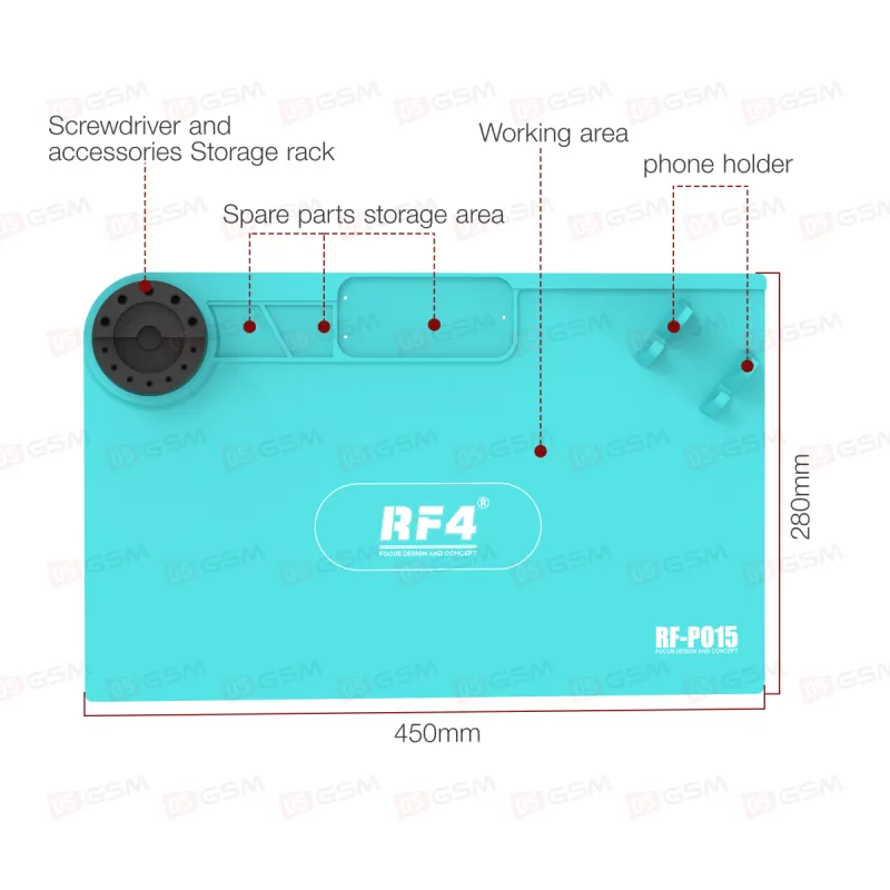 Монтажный коврик с органайзером и держателем RF4 RF-P015 (280х450 мм) фото в интернет-магазине 05gsm.ru