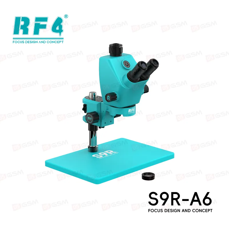 Микроскоп тринокулярный RF4 RF-S9R A6 со встроенной подсветкой (7-74X; бирюзовый) фото в интернет-магазине 05gsm.ru