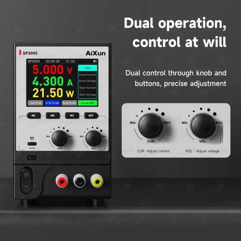 Блок питания Aixun SP3005 (Линейный; программируемый; 30 В; 5 А) фото в интернет-магазине 05gsm.ru