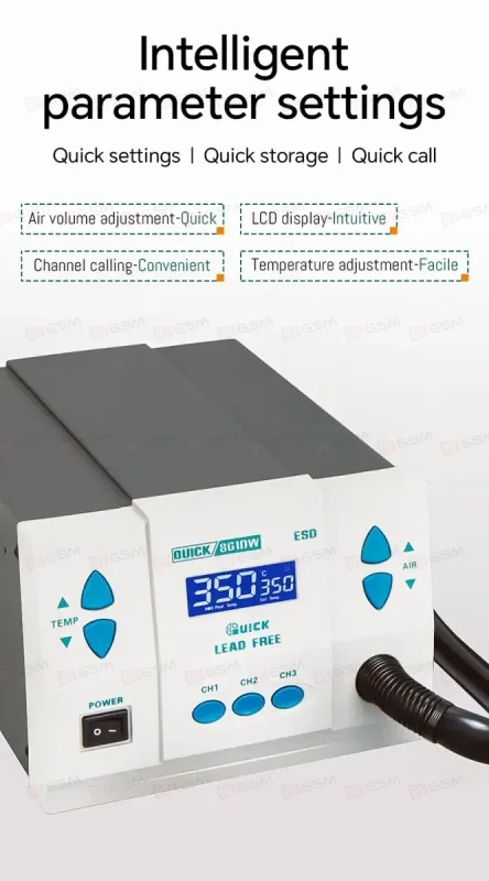 Термовоздушный фен Quick 861DW (Паяльная станция) фото в интернет-магазине 05gsm.ru