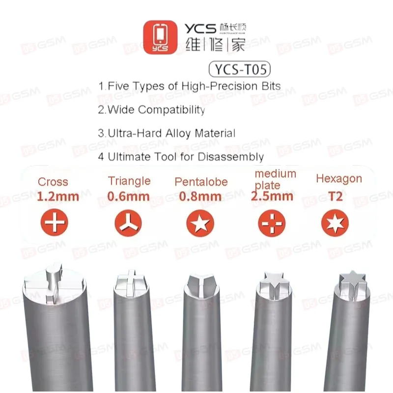 Набор отверток YCS-T05 (3D-биты; 5 штук) фото в интернет-магазине 05gsm.ru