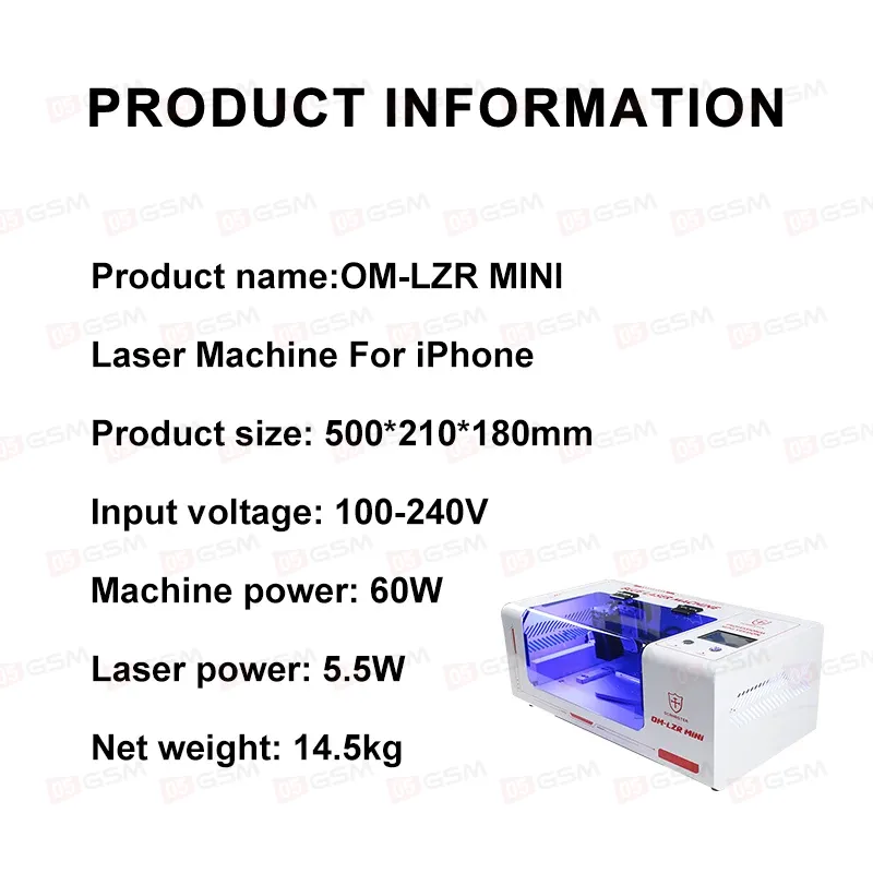 Лазерный аппарат OcaMaster OM-LZR Mini (Для рамок и крышек) фото в интернет-магазине 05gsm.ru