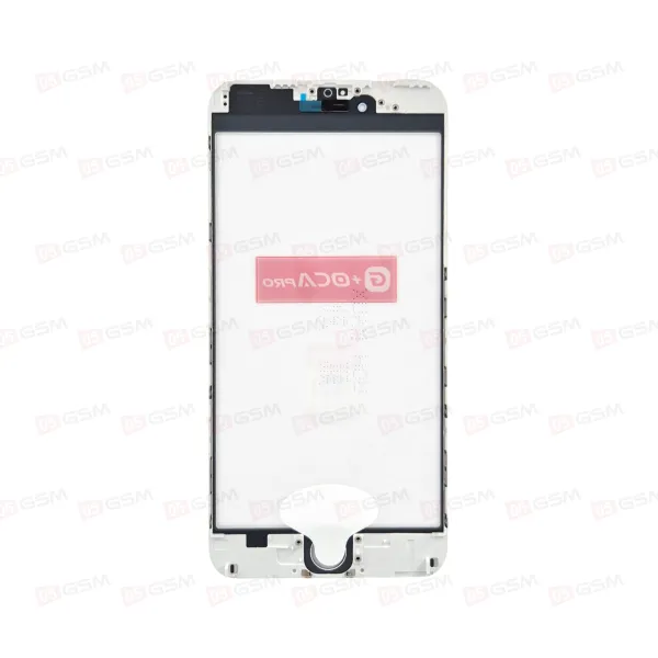Стекло G+OCA iPhone 6G+ белое с РАМКОЙ+OCA пленка фото в интернет-магазине 05gsm.ru