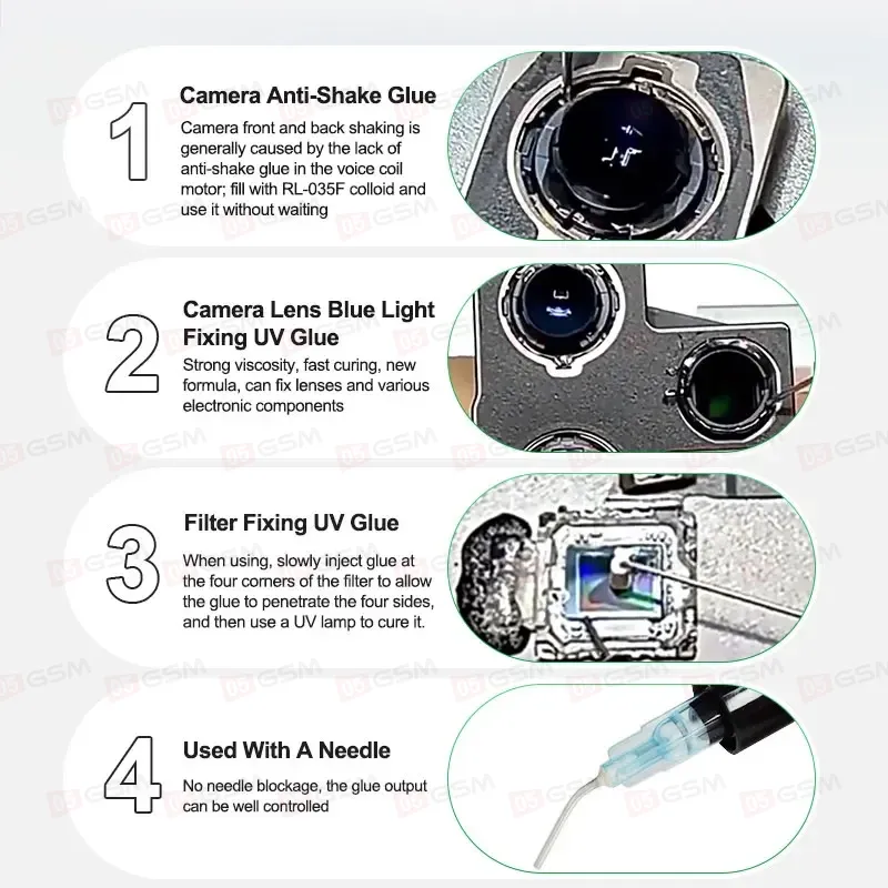 Клей ультрафиолетовый Relife RL-035H Light Filter (Для ремонта камеры) фото в интернет-магазине 05gsm.ru