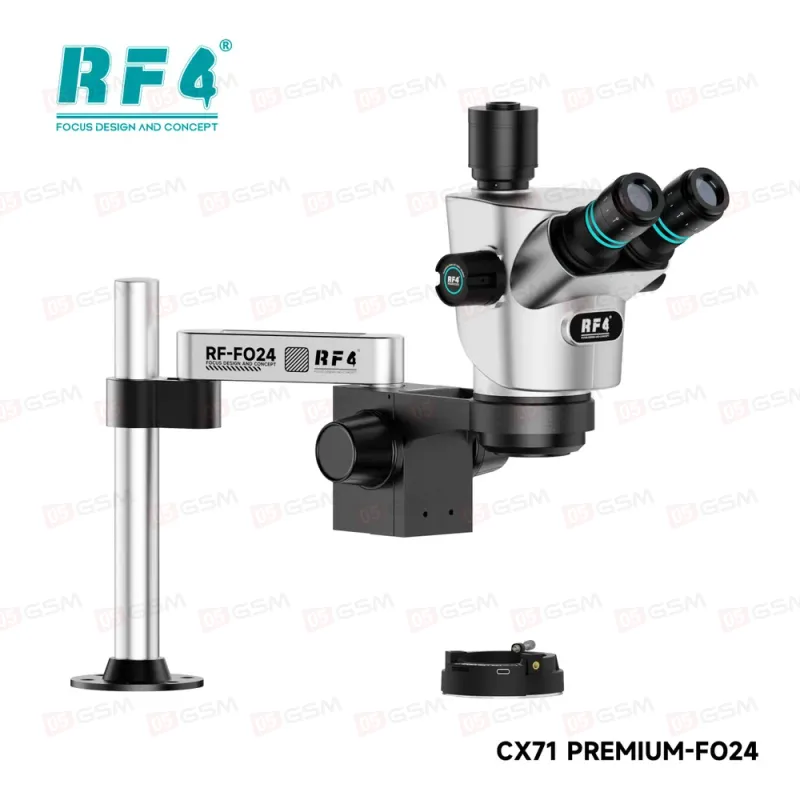 Микроскоп тринокулярный RF4 CX71P-F024 Premium со штативом и подсветкой (6.5-65X; серый) фото в интернет-магазине 05gsm.ru