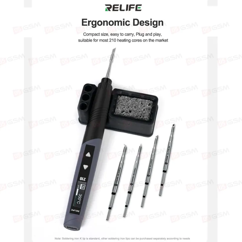 Паяльник портативный Relife 210 (1 жало С210; неавтономный) фото в интернет-магазине 05gsm.ru