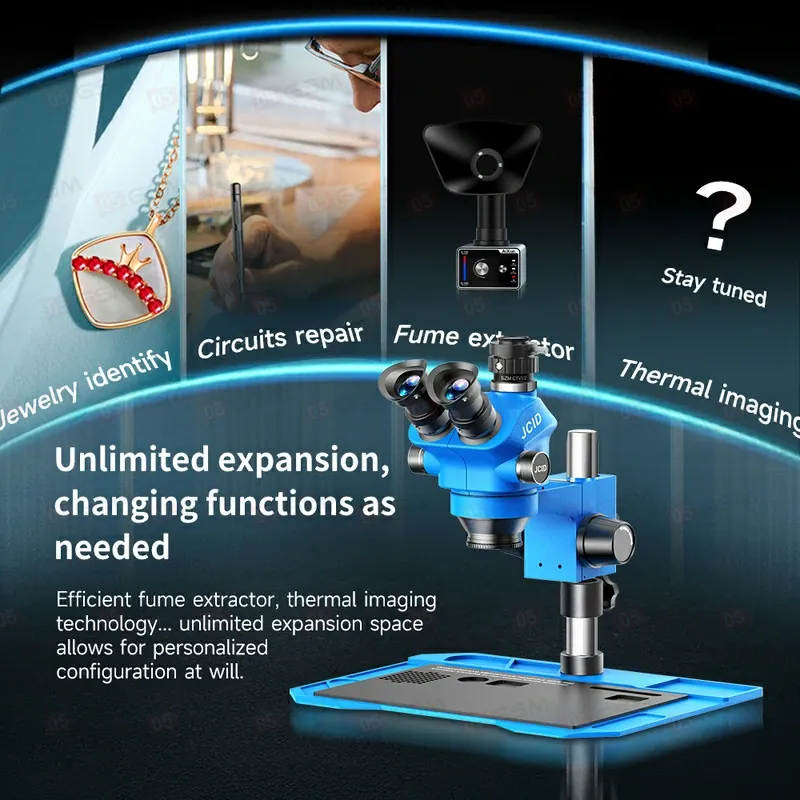Микроскоп тринокулярный JCID M3750-A (7-50X; синий) фото в интернет-магазине 05gsm.ru