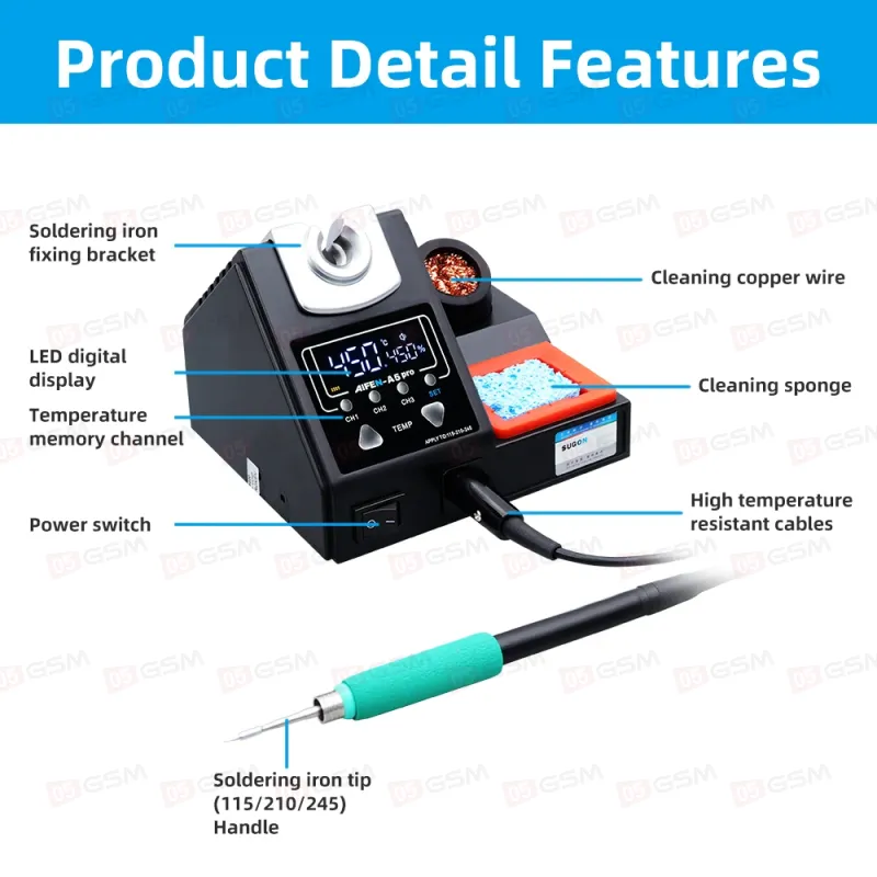 Паяльная станция Aifen A5 Pro (Ручка 210 и 1 жало) фото в интернет-магазине 05gsm.ru