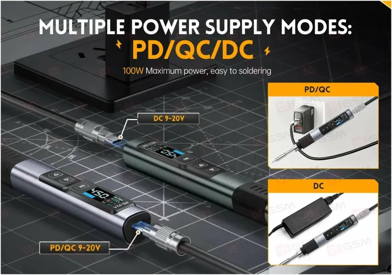 Паяльник портативный с кейсом Fnirsi HS-02A High version (6 жал C245; неавтономный) фото в интернет-магазине 05gsm.ru