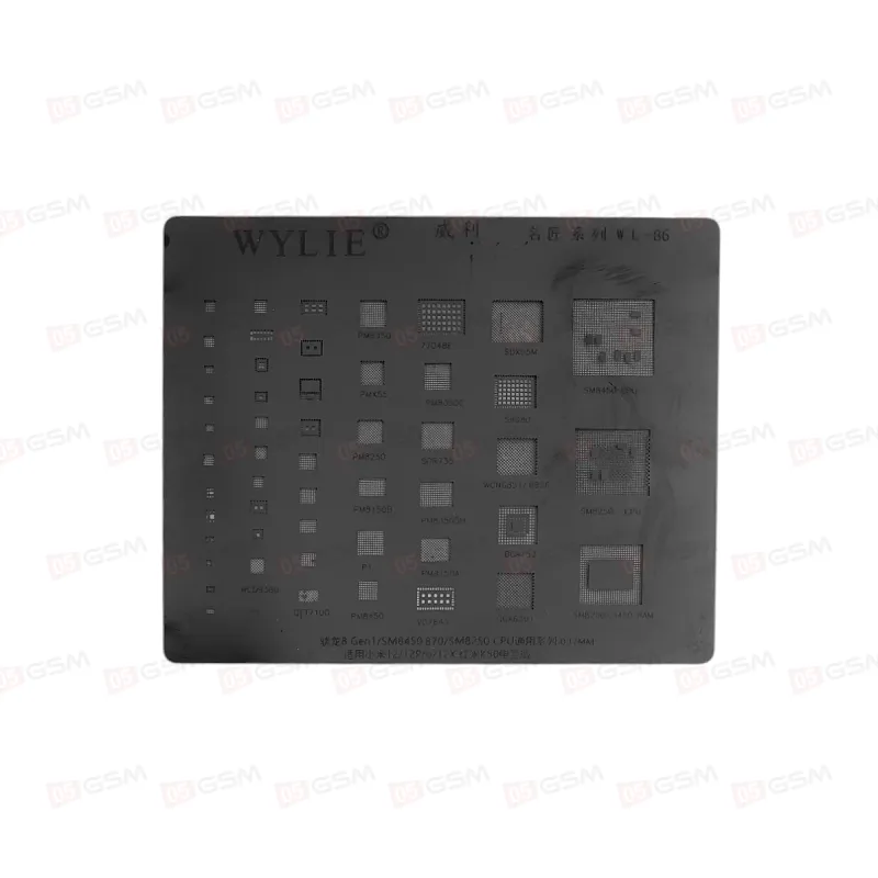 Трафарет для BGA микросхем Wylie WL - 86 (Qualcomm SM8450 SM8250/Snapdragon 8Gen1/870) фото в интернет-магазине 05gsm.ru