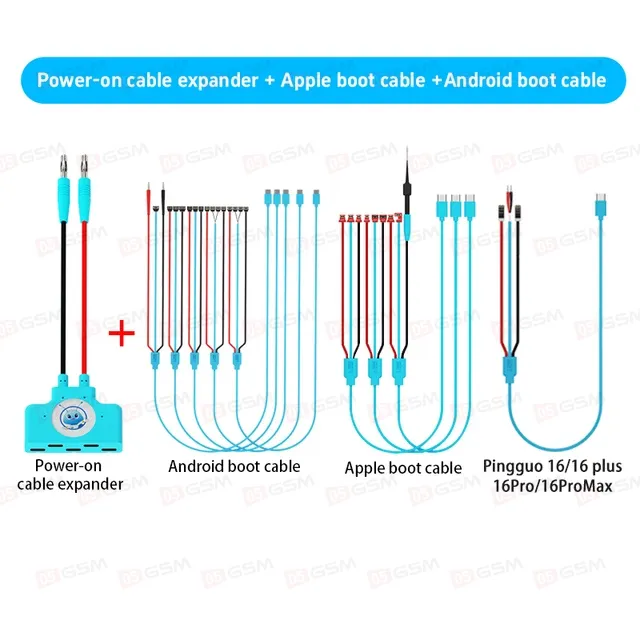 Кабель для теста через блок питания MaAnt KJ-01/02/03 (полный набор iPhone6-16PM/Android) фото в интернет-магазине 05gsm.ru