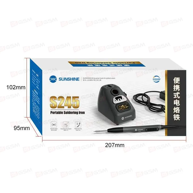 Паяльник портативный с держателем Sunshine S245 (1 жало C245; неавтономный) фото в интернет-магазине 05gsm.ru