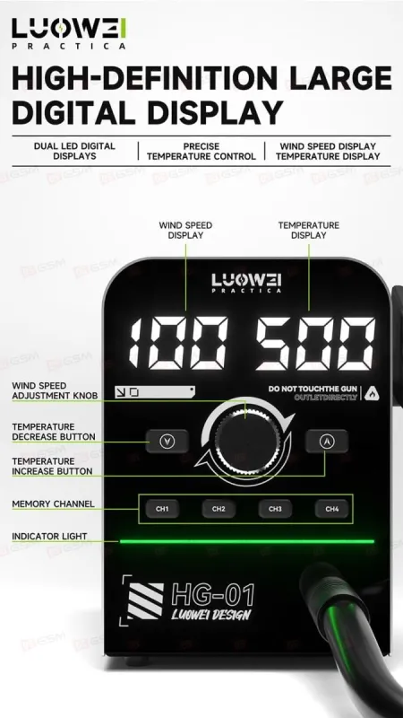 Термовоздушный фен Luowei HG-01 (Паяльная станция) фото в интернет-магазине 05gsm.ru