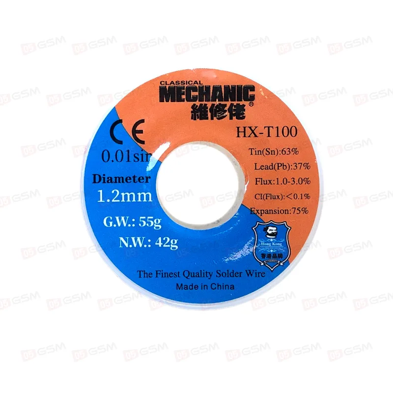Припой в катушке Mechanic HX-T100 (1.2 мм; 55 г) фото в интернет-магазине 05gsm.ru