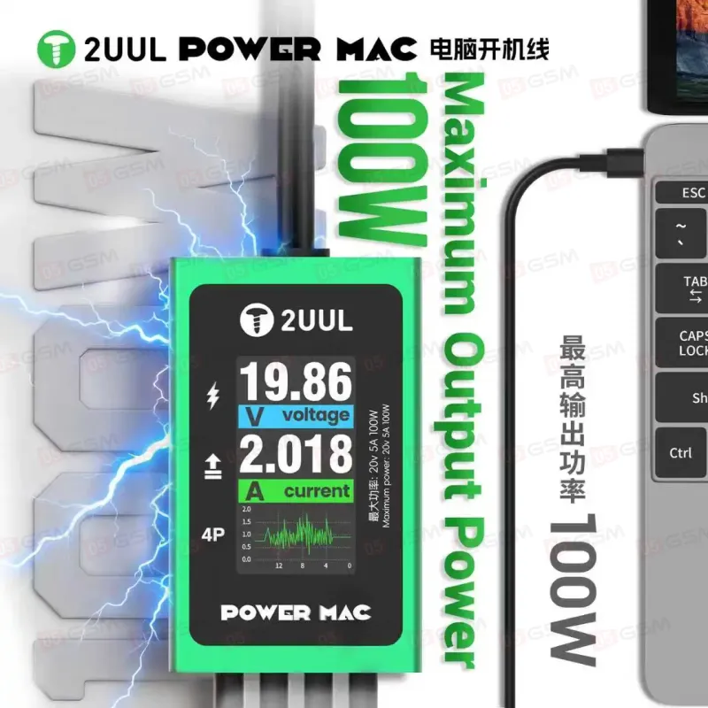 Анализатор с кабелями питания для ноутбуков 2UUL PW08 Power Mac (Поддерживает 95% ноутбуков) фото в интернет-магазине 05gsm.ru
