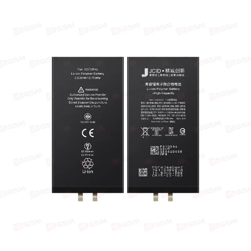 Аккумулятор усиленный без шлейфа iPhone 12/12 Pro (JCID; High Capacity Cell; 3200 мАч) фото в интернет-магазине 05gsm.ru