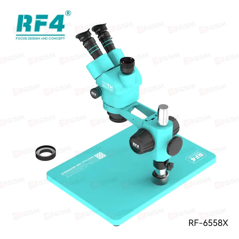 Микроскоп тринокулярный RF4 RF-6558X с подсветкой (6.5-58X; бирюзовый) фото в интернет-магазине 05gsm.ru