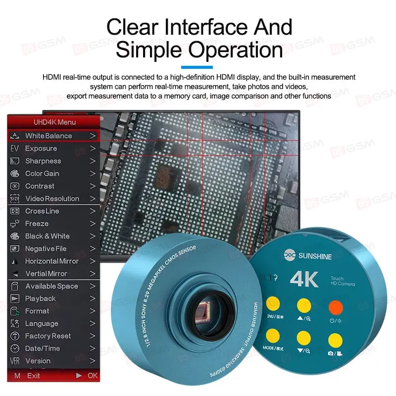 Камера на микроскоп Relife M-19 (1080P/4K; сенсорная) фото в интернет-магазине 05gsm.ru
