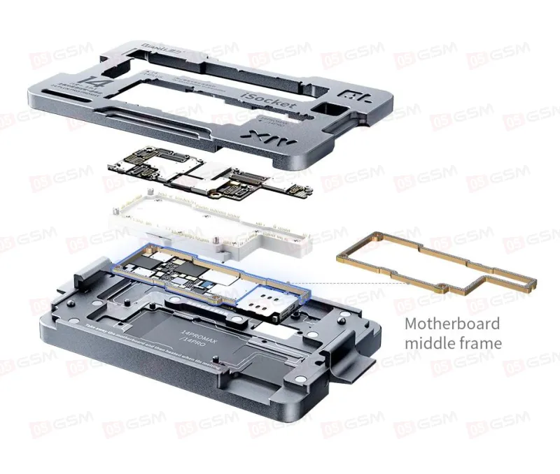 Колодка для теста платы с платформой для реболлинга iPhone 14 series (Qianli 8in1) фото в интернет-магазине 05gsm.ru