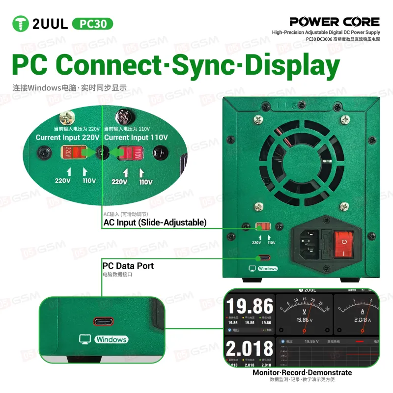 Блок питания 2UUL PC30 DC3006 (Линейный; 30 В; 6 А) фото в интернет-магазине 05gsm.ru