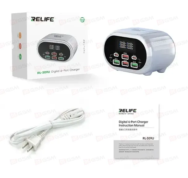 Многопортовое зарядное устройство Relife RL-309U Silver (6 портов; 72 Вт; серый) фото в интернет-магазине 05gsm.ru