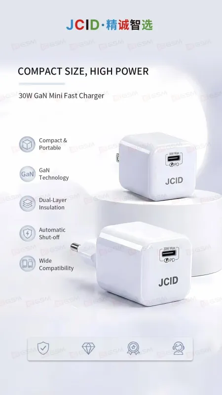 Адаптер питания JCID-30W (30 Вт; EU-вилка; белый) фото в интернет-магазине 05gsm.ru