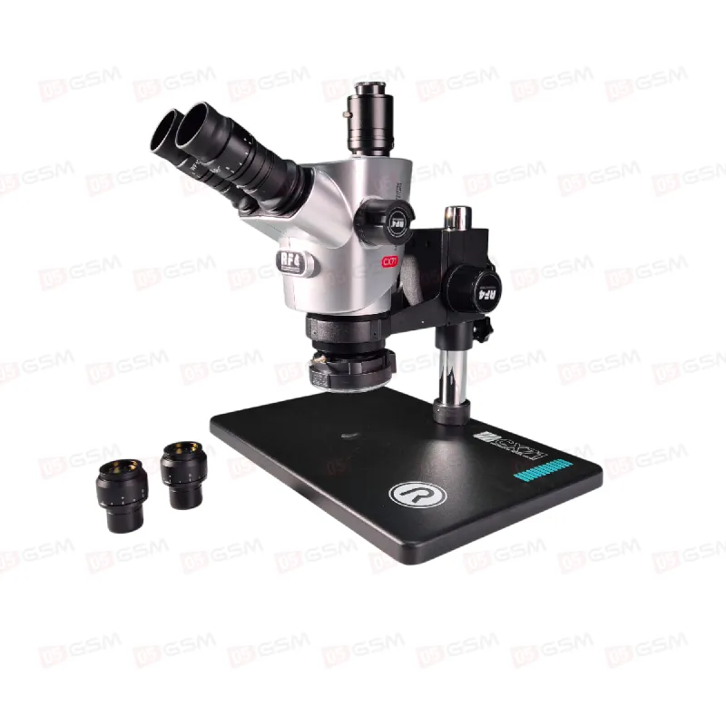 Микроскоп тринокулярный RF4 CX71 Deluxe с двумя парами окуляров (6.5-65X; серый) фото в интернет-магазине 05gsm.ru
