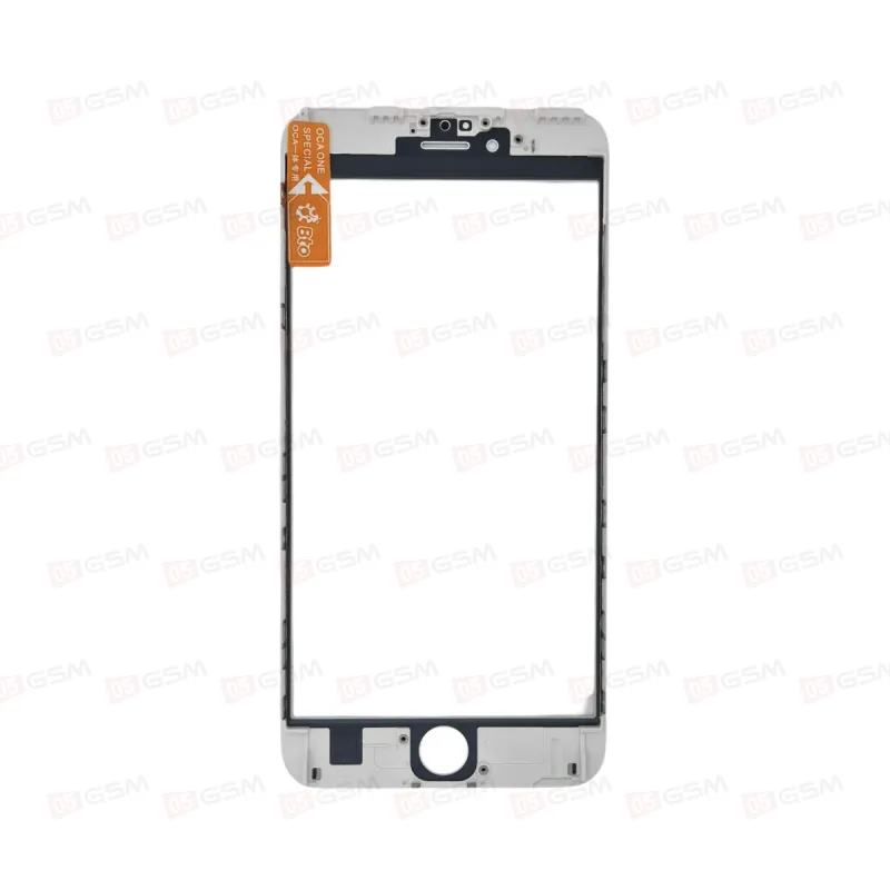 Стекло iPhone 6S+ (5.5) Бронированные (9H) белое с РАМКОЙ+OCA пленка фото в интернет-магазине 05gsm.ru