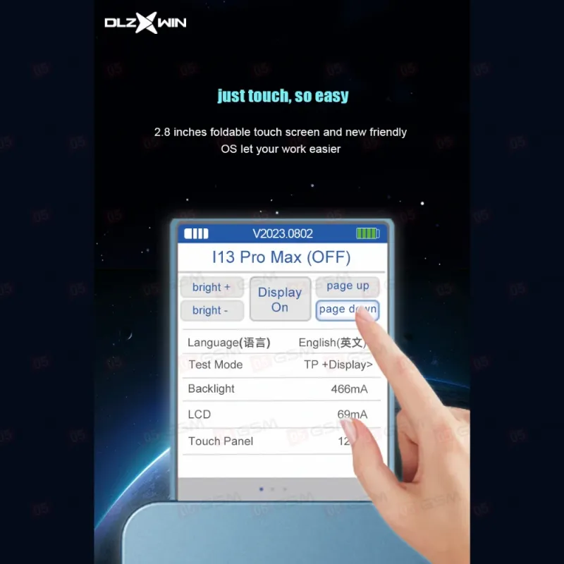 Тестер дисплеев DLZXWIN S800 Ultra (Для высокогерцовых дисплеев iPhone) фото в интернет-магазине 05gsm.ru
