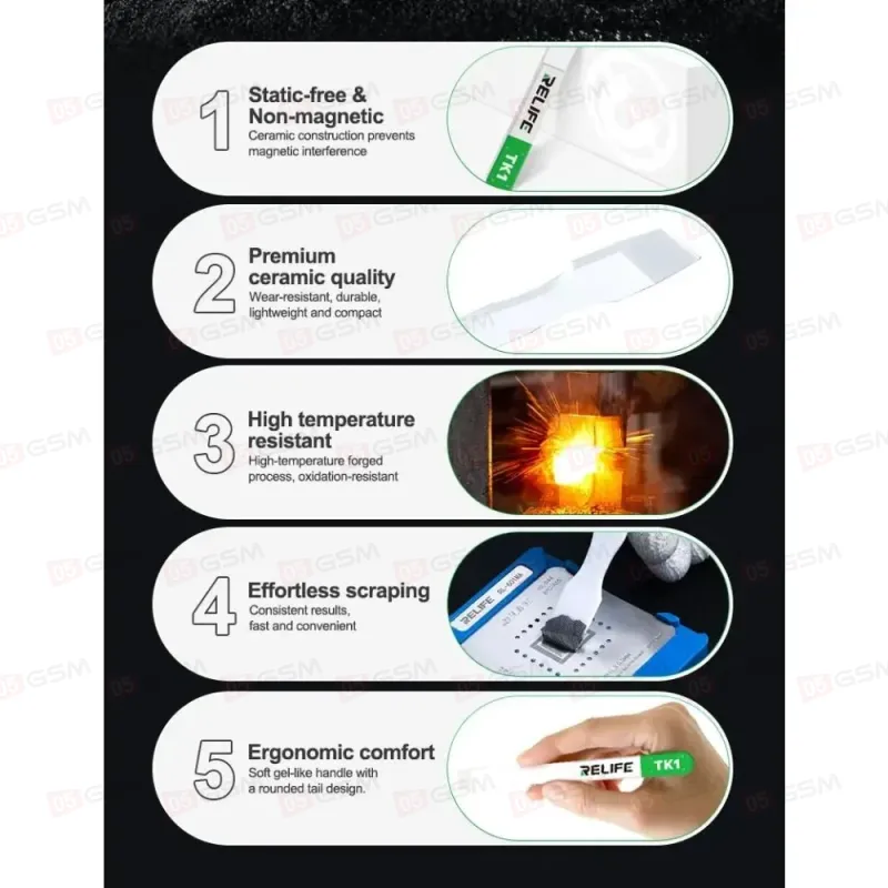 Лопатка керамическая Relife TK1 (Немагнитная; антистатическая; износостойкая) фото в интернет-магазине 05gsm.ru