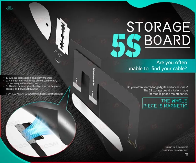 Магнитный коврик на стол или стену Nasan NA-5S Storage Board (600x500 мм) фото в интернет-магазине 05gsm.ru