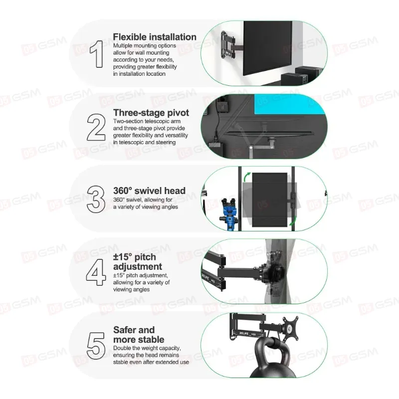 Штатив-держатель монитора Relife MS3 (14-27″; 360°) фото в интернет-магазине 05gsm.ru