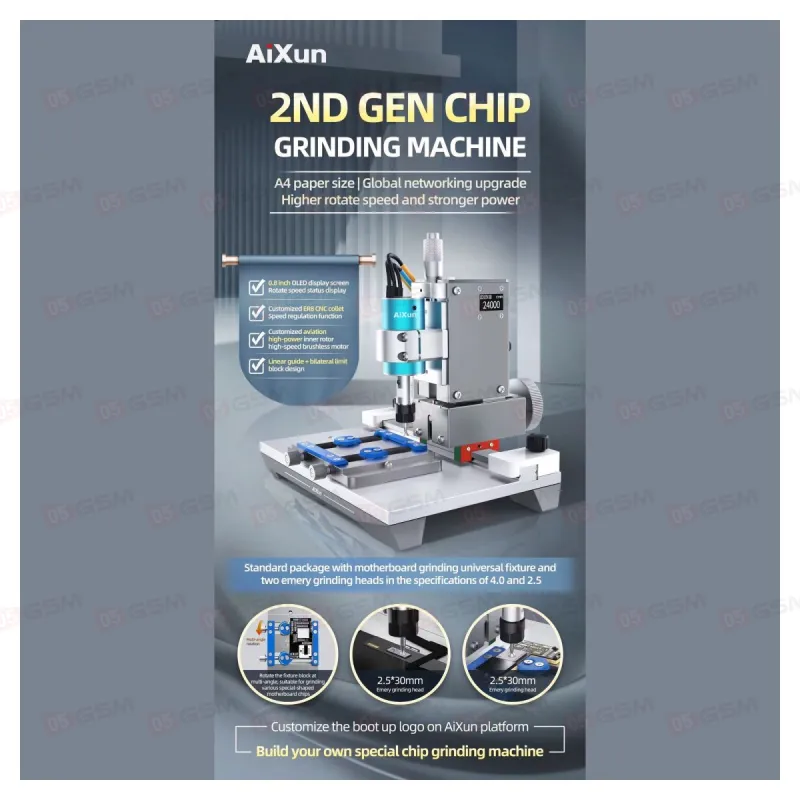 Шлифовальный станок для стачивания микросхем Aixun Grinder (2 Gen) фото в интернет-магазине 05gsm.ru