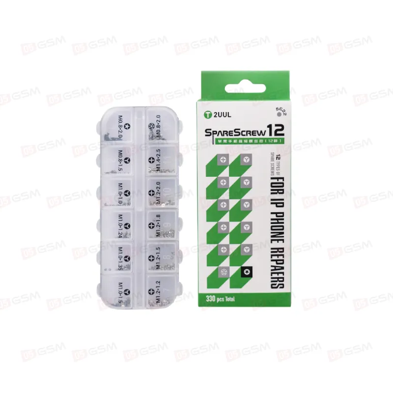 Набор винтиков в кейсе 2UUL SC22 SpareScrew12 (Для iPhone; 12 видов; 330 штук) фото в интернет-магазине 05gsm.ru