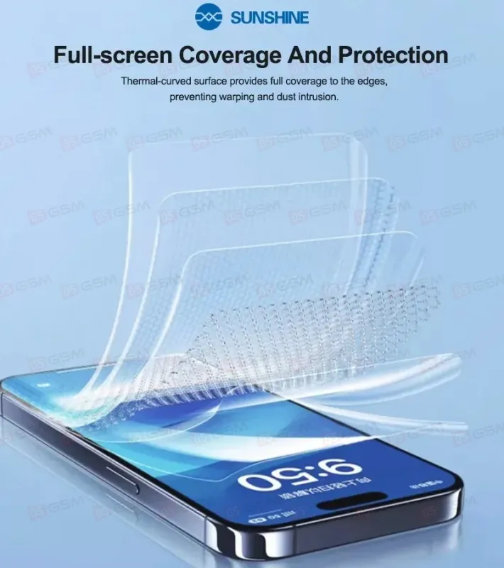 Пленка гидрогелевая для плоттера Sunshine SS-TP350 TPU-HD (Глянцевая; 1 штука; 120x180 мм) фото в интернет-магазине 05gsm.ru